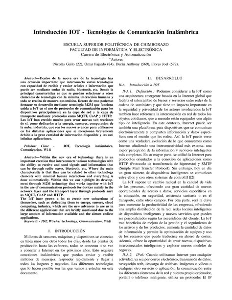 Redes IOT y Tecnolog as inal mbricas Introducción IOT Tecnologías