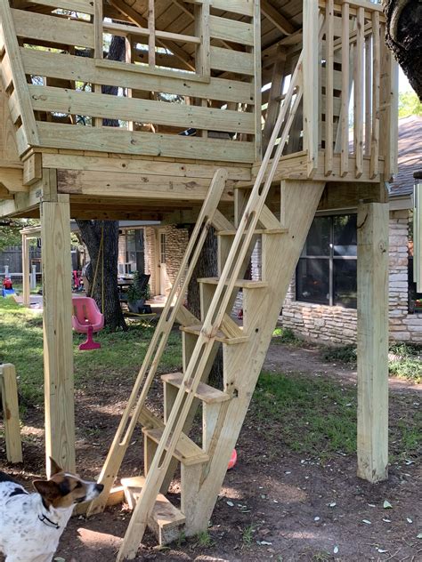 Backyard Treehouse Stairs With Handrail Artofit