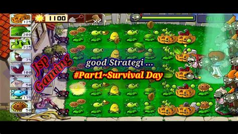 Plants Vs Zombies Survival Day Part 1 Completed Strategi