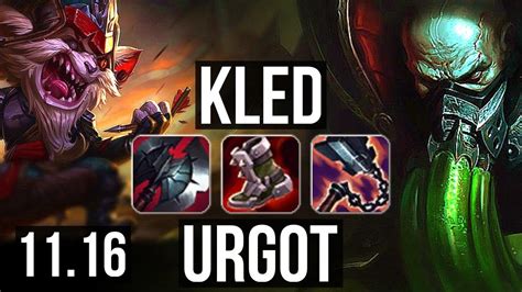 Kled Vs Urgot Top Rank 2 Kled 12 1 7 2 5m Mastery 900 Games