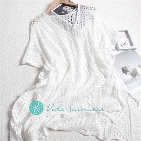 Bikini Cover Up Swimsuit Coverup Knitted Crochet Top Over Size Beach Wear Shopee Philippines