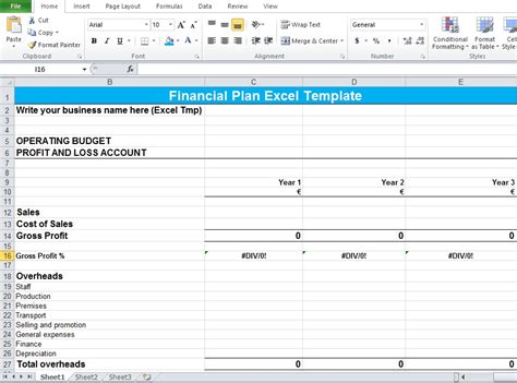 Financial Planning Worksheet Excel Excel Tmp