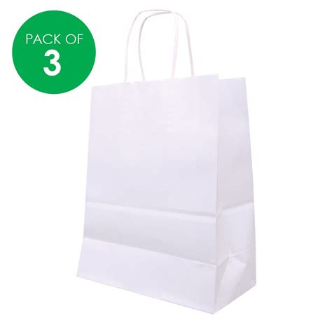 Paper Gift Bag - White - Pack of 3 - | CleverPatch - Art & Craft Supplies