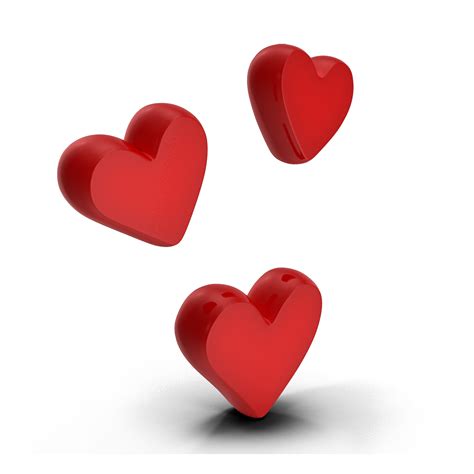 3 Hearts 3d Red 22221138 Png