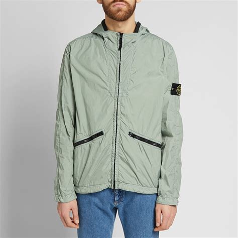 Stone Island Crinkle Reps Hooded Jacket Olive END