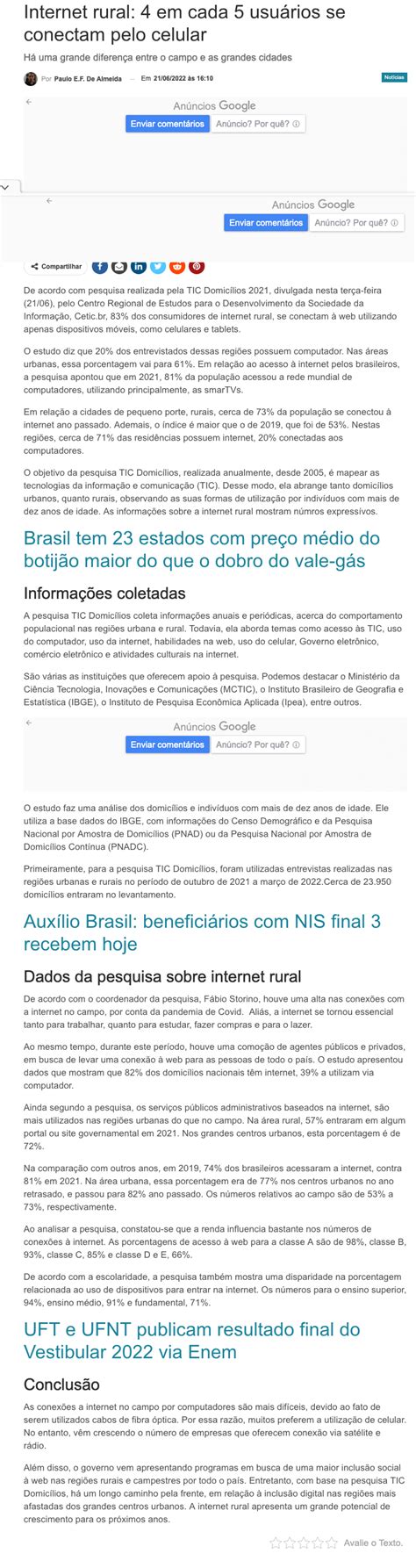 Nic Br Na M Dia Internet Rural Em Cada Usu Rios Se Conectam