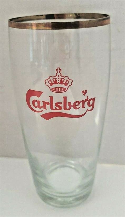 Vintage 1960s Carlsberg Beer Red Crown Logo Gold Rimmed Etsy