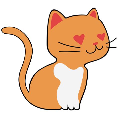 Cat Clipart Icon Flat Design On Transparent Background Animal Isolated