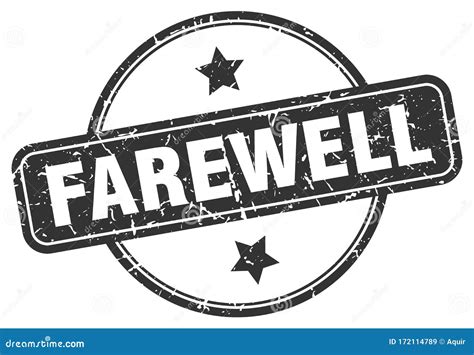 Farewell Stamp Farewell Round Grunge Sign Stock Vector Illustration