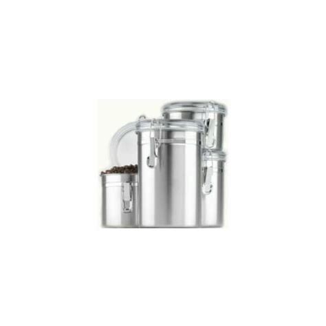 Anchor Hocking Stainless Steel Canisters With Acrylic Clamp Top Lids