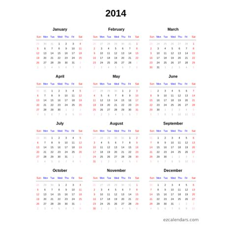 Yearly Calendar Templates | Yearly calendar template, Yearly calendar ...