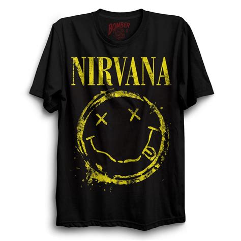 Camiseta Nirvana Smile Bomber Back In Black