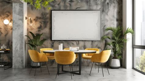 Modern Office Meeting Room With Yellow Chairs Professional Contemporary