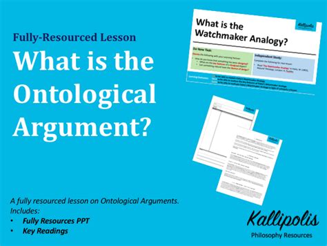 Ontological Argument Lesson What Is The Ontological Argument