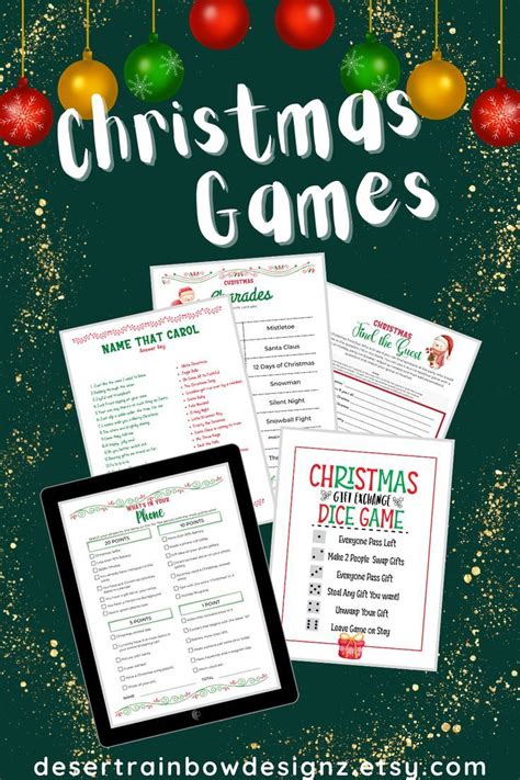 Printable christmas games bundle fun activities for holiday gatherings ...