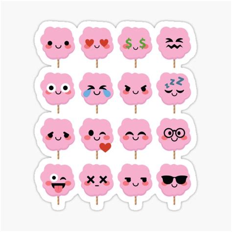 "Cotton Candy Emoji " Sticker by HippoEmo | Redbubble