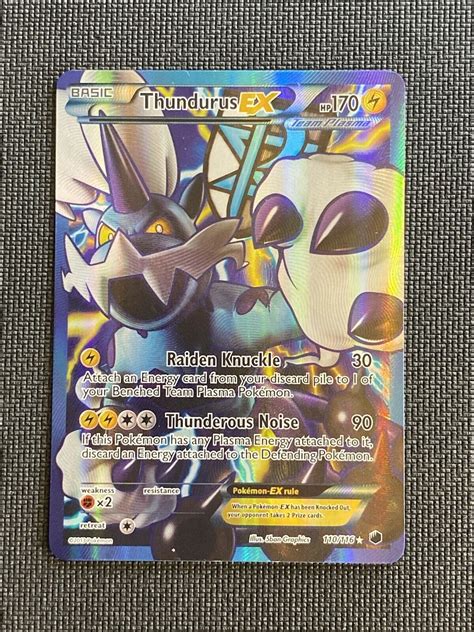 Thundurus Ex Plasma Freeze Ultra Rare Full Art Pokemon