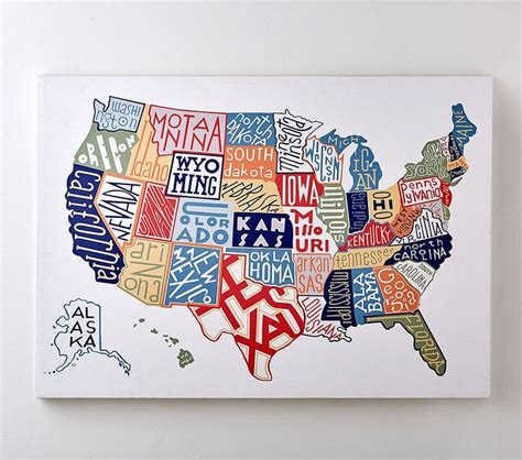 USA Map Canvas Wall Art | Usa map art, Map canvas art, Map canvas