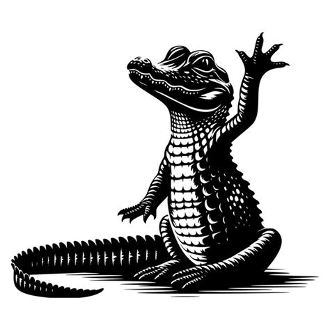 Premium Vector | Waving Baby Alligator