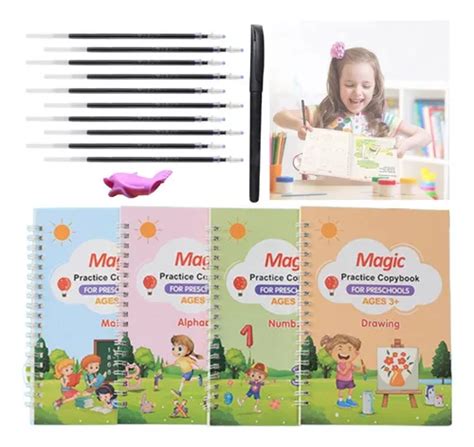 Cuadernos De Caligrafía Reutilizables Magicos kit De 16 Pzs Meses sin