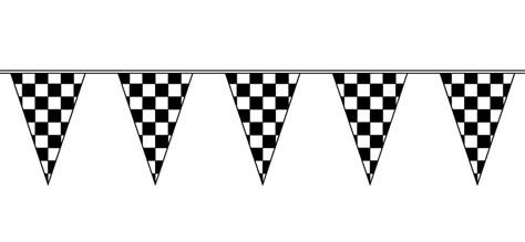 Triangular Blackwhite Race Pennants 60ft Karn Automotive Products