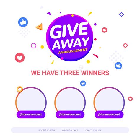 Giveaway Template Congratulation Winner Contest Prize Poster Design