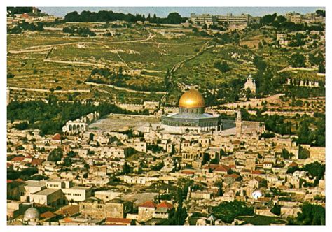 Jerusalem Old City Aerial View Historic Landmark Chrome Postcard UNP WOB | Other / Unsorted ...