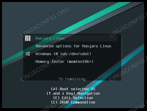 Manjaro Linux Windows 10 Dual Boot LinuxConfig