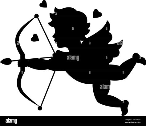 Cupid Shooting Arrow Cherub Silhouette Valentines Day Love Symbol