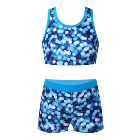 IEFIEL Enfant Fille Maillots de Bain Fille 2 Pièces Tankini Bikini