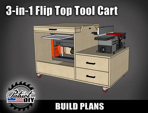 3 In 1 Flip Top Planer And Jointer Tool Cart Woodworking Digital Build Plans Etsy