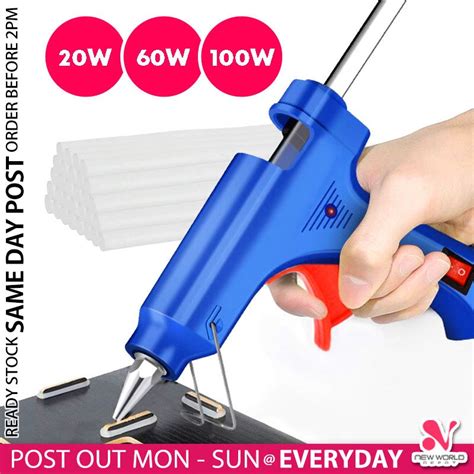 𝟭𝟬𝟬𝗪 Art Portable Hot Glue Gun 20 60 W Watt Electric Plastic Aluminum DIY Tool Gam Lebur Panas