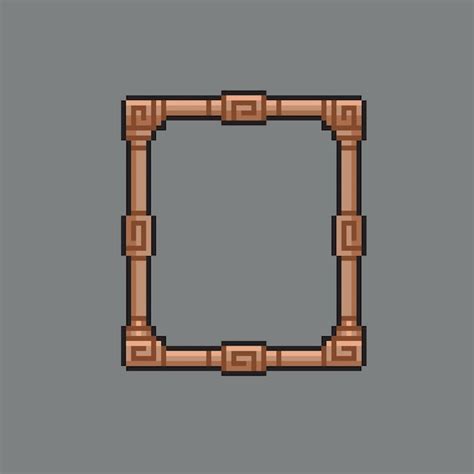 Premium Vector Wooden Frame In Pixel Art Style