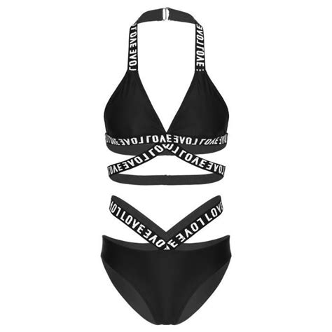 Iiniim Sexy Bikini Femme Maillots de Plage Halter Bra Push Up Pièces Triangle Bas de Bain