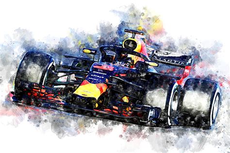 Daniel Ricciardo F1 2018 Poster Painting By Kennedy Oliver Fine Art