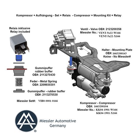 AMK A1901 Mercedes ML GLE Klasse W166 Kompressor Luftfederung