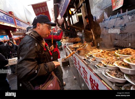 Chinese Food Wangfujing Snack Street Beijing China Stock Photo Alamy