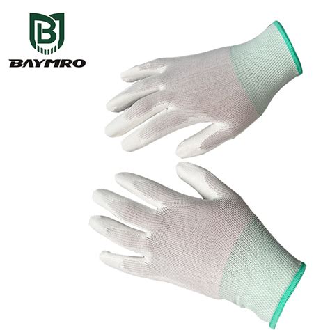 Nylon Carbon Fiber PU Plam Coating Anti Static Safety Work ESD Gloves