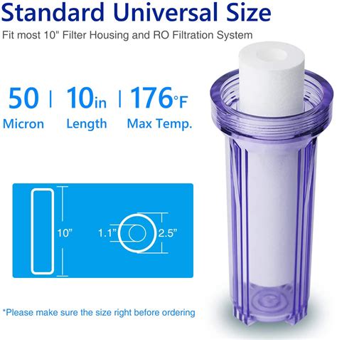 50 Micron 10x2 5 Sediment Water Filter Whole House Cartridge Free