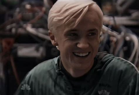 Tom Felton On Set For Harry Potter In His Slytherin Quidditch Robes In