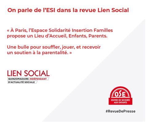 L Espace Solidarité Insertion Familles mis à l honneur dans la revue