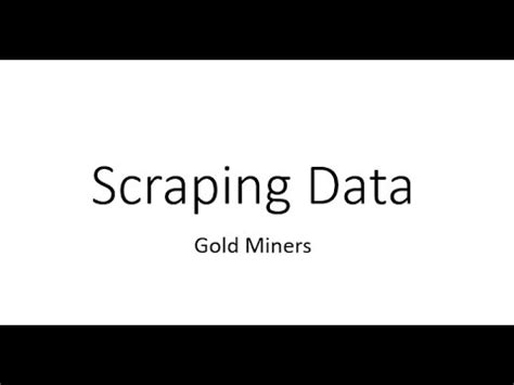 Stock Screener Ep 362 Scraping Data To Excel For Gold Miners YouTube