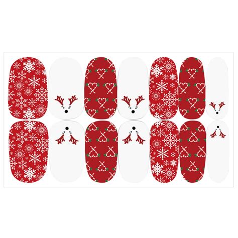 Mynkyll Christmas Series Nail Stickers Nail Stickers Full Nail Stickers 14 Finger Stickers Nail