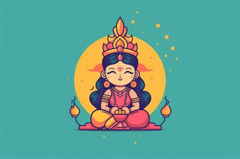 Premium AI Image | A cartoon of a hindu god sitting in the lotus position.