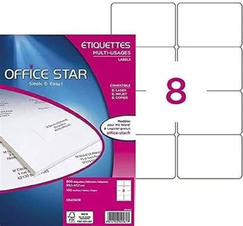 Blanc Office Star Boite De Tiquettes Autocollantes Blanches