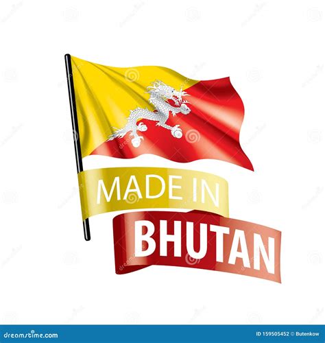 Bandera De Bhut n Ejemplo Del Vector En Un Fondo Blanco Ilustración