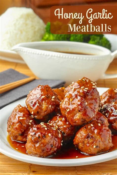 Honey Garlic Meatballs Serve Over Rice Or Noodles For Tasty Dinner