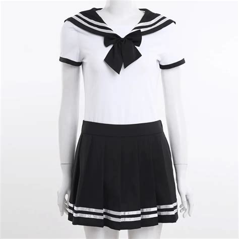 YiZYiF Sexy Costumes écolière Sexy Cosplay fantasia lingerie à manches courtes barboteuse avec