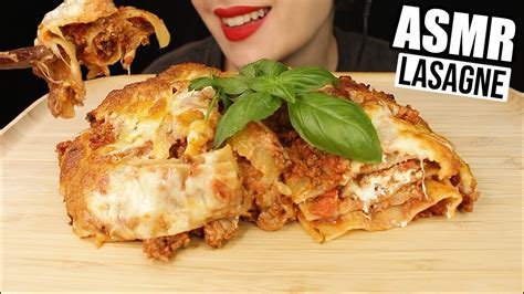 ASMR CHEESY LASAGNA SOFT STICKY EATING SOUNDS ITALIAN FOOD MUKBANG No