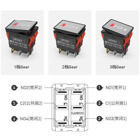 蓝波金属28 22mm船型开关2档3档6脚带红绿蓝指示灯2no2nc翘板开关 深圳蓝波按钮制造有限公司乐清分公司网站，金属按钮行业领导者